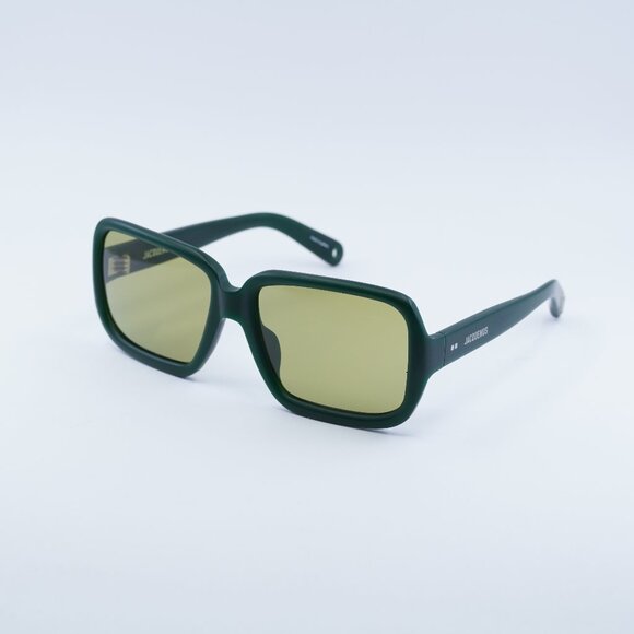 Jacquemus CABANA JAC/86 C3 Sunglasses Matte Green Square Frame, Green Lenses main image 4